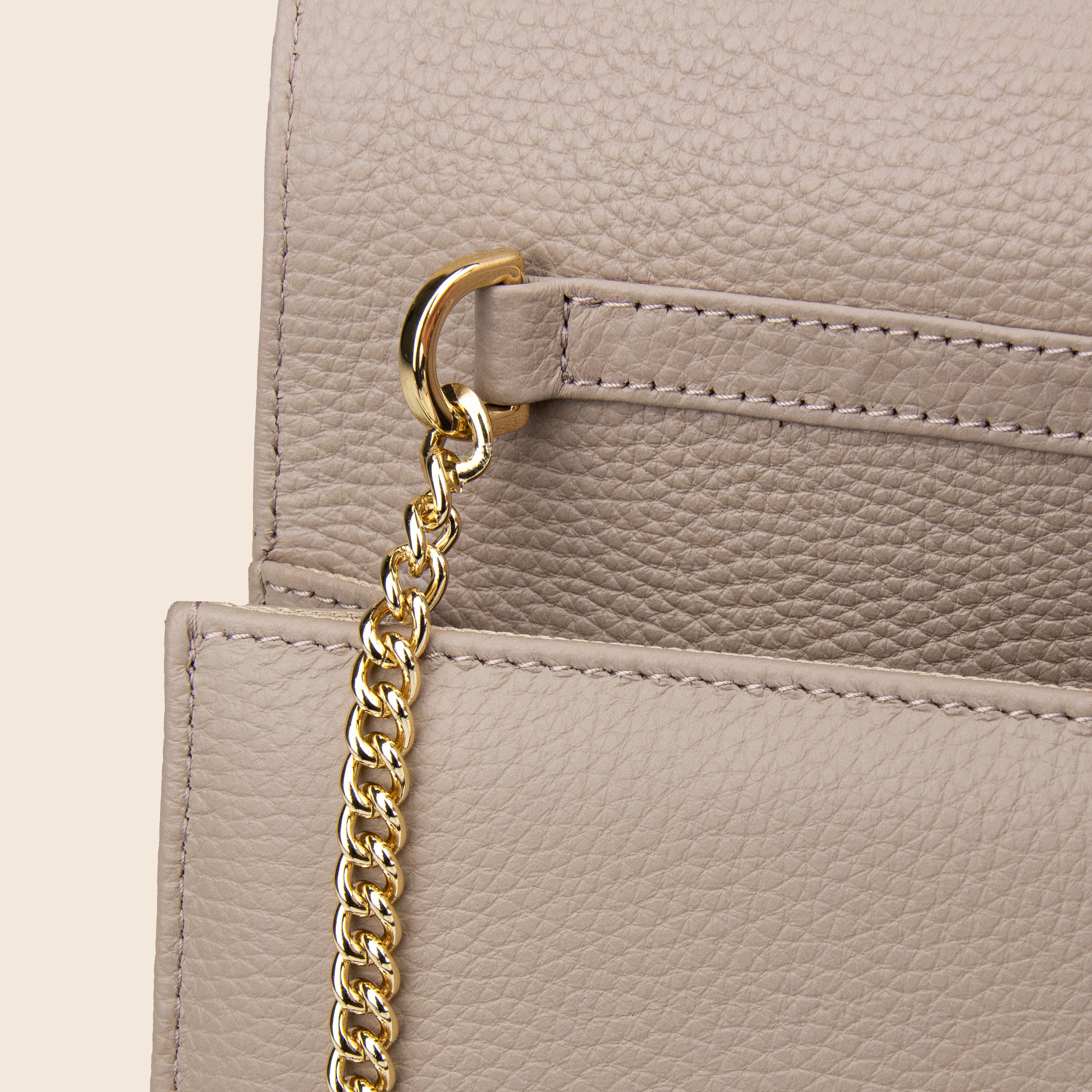 Vera in leather - Sandstone Beige