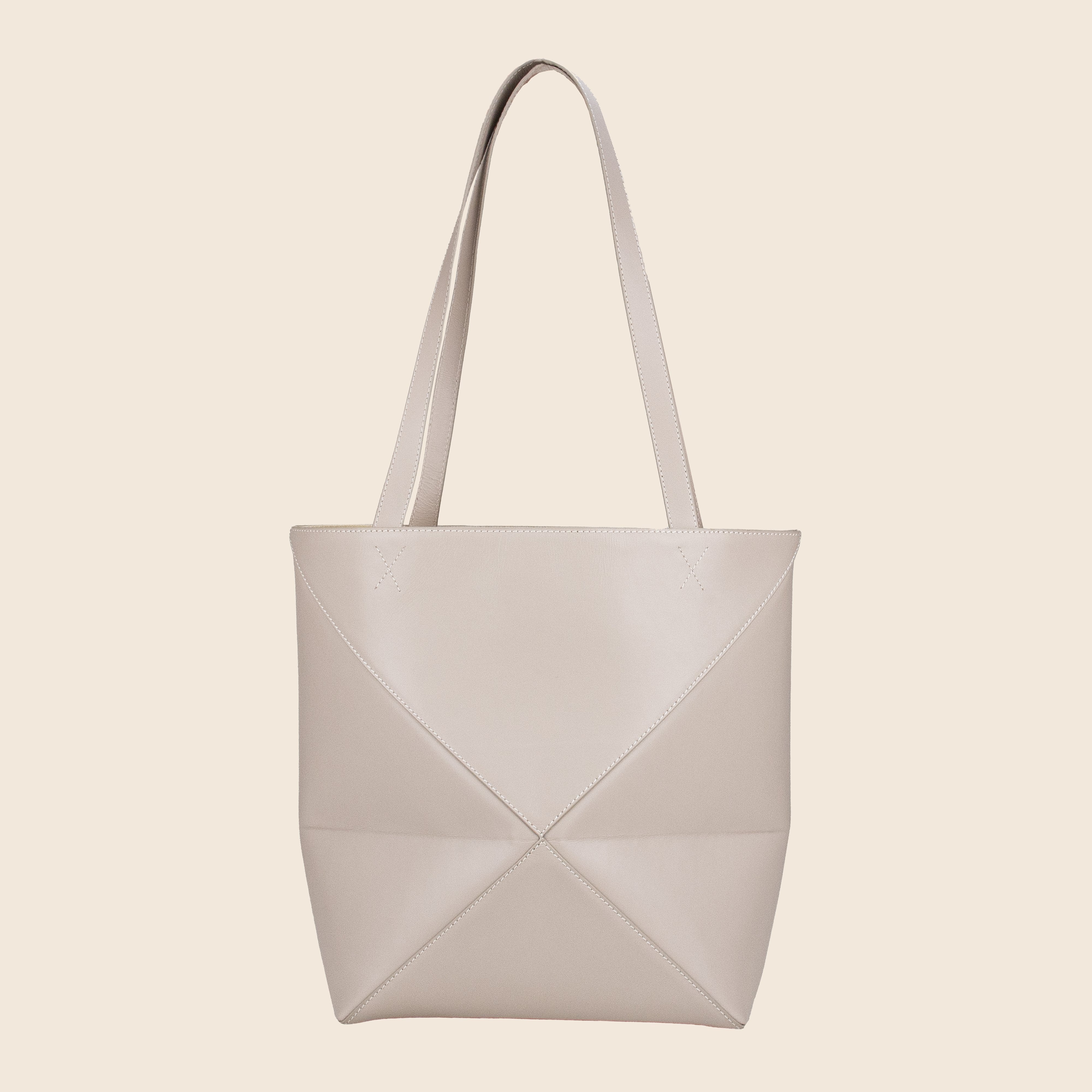 Alen in leather - Oyster Beige